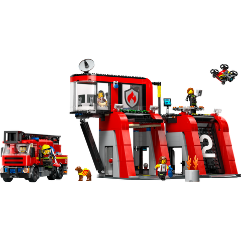 LEGO City Fire Station with Fire Truck Playset 60414