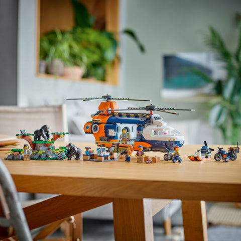 LEGO City Jungle Explorer Helicopter at Base Camp Building Toy 60437