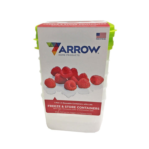 5-pack Arrow Pint Freezer Containers in package