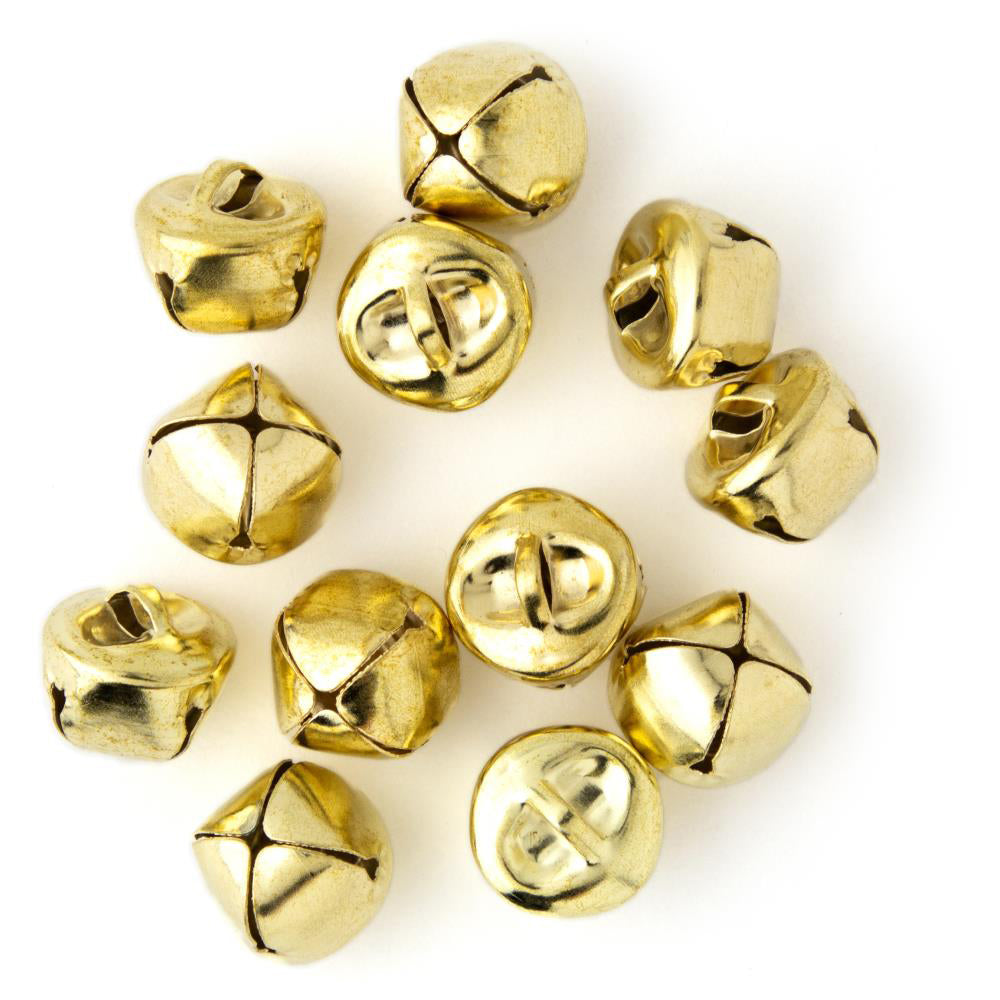 Jingle Bells, 5/16(8mm) 80pcs Small Bells for Crafts DIY Christmas,  Holiday Decoration, Musical Party, Home, Festival, Wedding, Gold Tone 