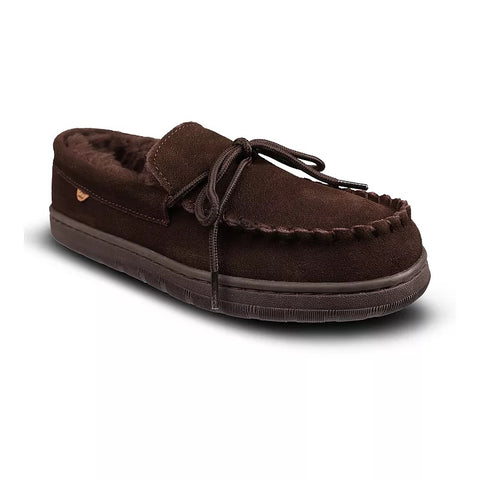 Men's Theo Moccasin Slippers EM2428 Chocolate brown color