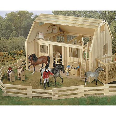 wood corral and barn
