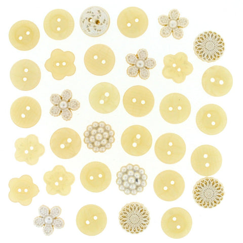 Heirloom Antique White Buttons 77