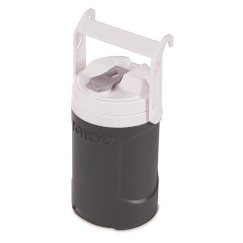 Igloo Latitude half gallon water cooler in charcoal color with handle up