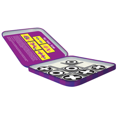 tic tac toe compact game tin opened