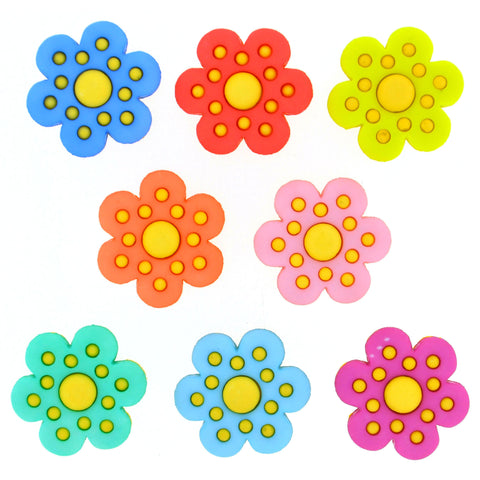 BUTTONS POLKA DOT FLOWERS