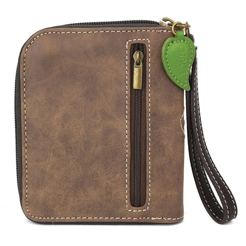 Back of Sunflower Zip-Around Wallet