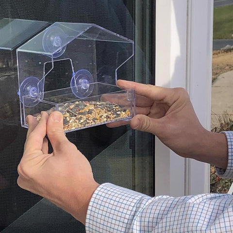 Attaching Perky-Pet Window Bird Feeder to window