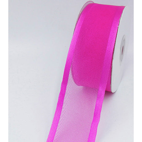 fuchsia, Satin Edge Organza Ribbon by the Yard 1 1/2 inch 9102