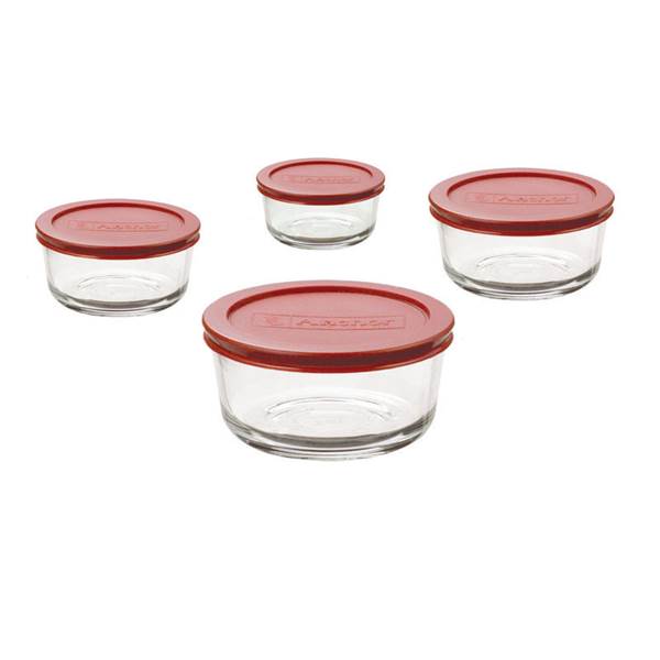 Anchor Hocking 8Piece Round Glass Food Storage Container Set 91035L20
