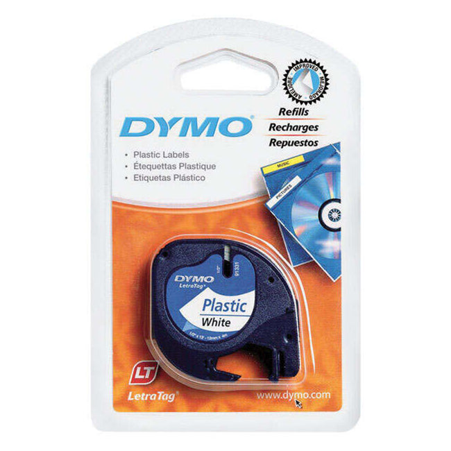 thumbnail image 2 of 50PK 91331 Compatible Dymo LetraTag Label Tape - 12mm Black On White - Fits LT-100H, 100T, 110T, QX 50 - LW 2 of 3