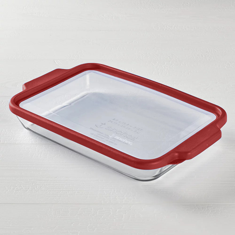 Anchor Hocking TrueFit Cake Dish with Cherry Lid, 8 inch, Clear