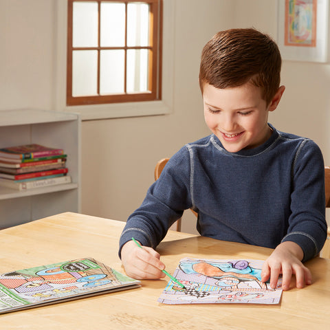 boy with paint with water page removed