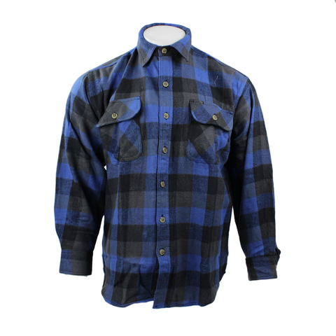 Good Traditions men's Juneau brawny flannel shirt in blue buffalo plaid