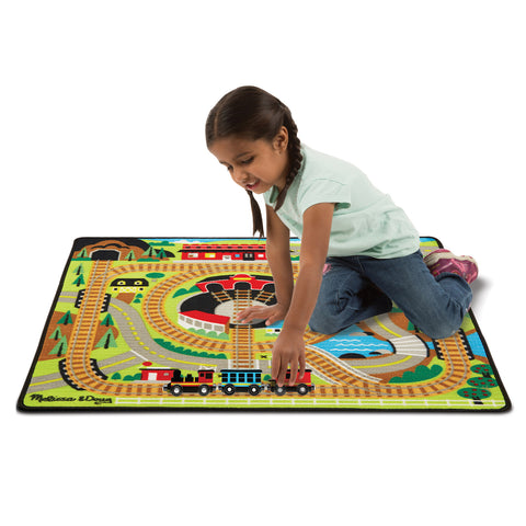 train rug with girls and train