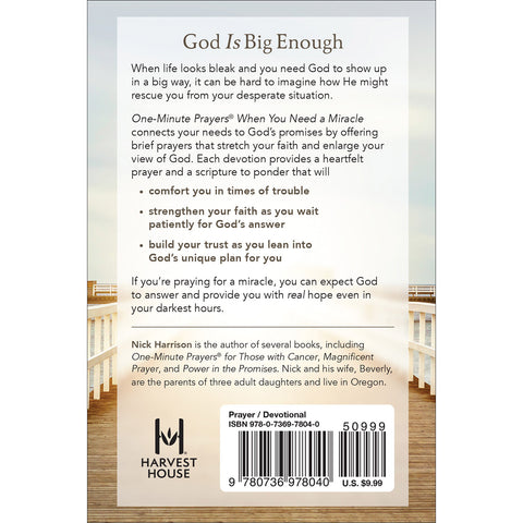 One-Minute Prayers When You Need a Miracle Back Cover