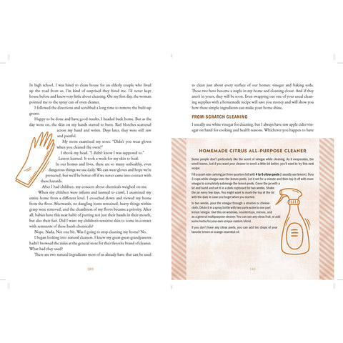 Sample Pages: article about cleaning products, Home Citrus All-Purpose Cleaner recipe