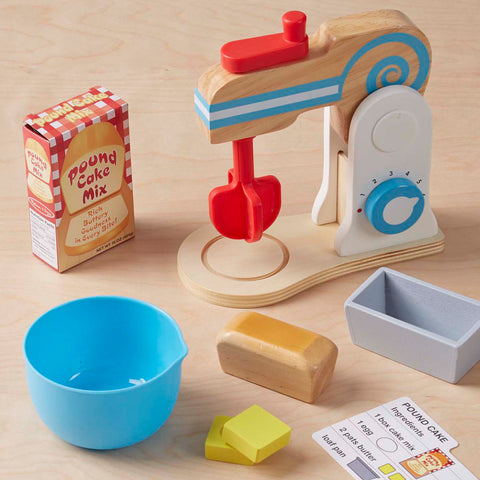 mixer and pound cake ingredient set