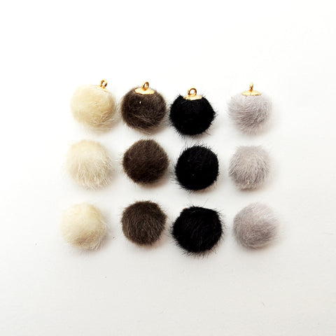 12 Neutral color pom poms