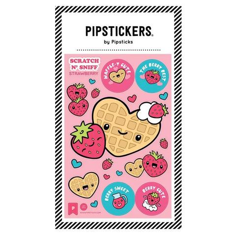 Waffle-y Cute Strawberry Scratch 'N Sniff Pipstickers