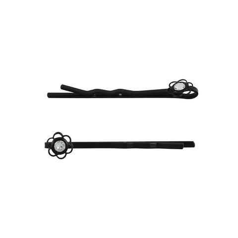 Black Lace Crystal Bobby Pin