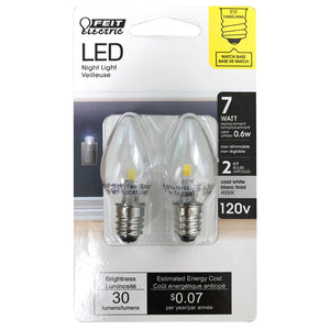 2-Pack E12 7W LED Night Light Bulbs BPC7/LED