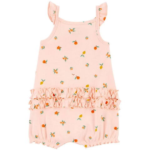 Baby Girls' Peach Snap-Up Cotton Romper 1R029010 Back