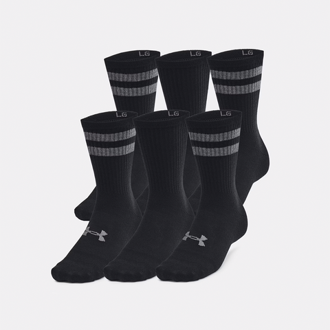 Black Men's Essential Crew Socks 6-Pack 1387058