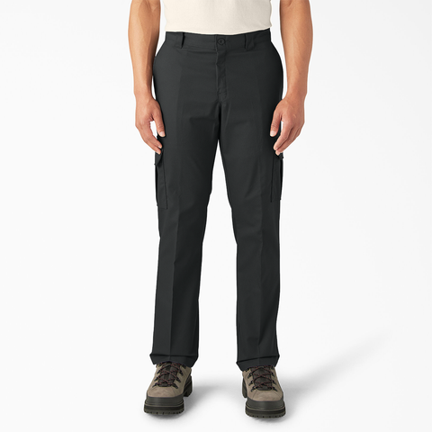 Black Men's Flex Regular Fit Cargo Pants DWP595