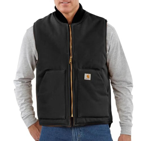 Men's Big and Tall Relaxed Fit Firm Duck Insulated Rib Collar Vest 106676