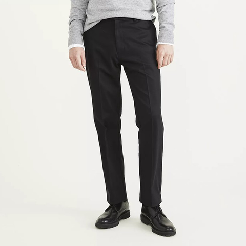 Black Men's Signature Stretch Flat Front A3159