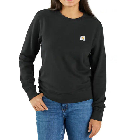 Black Women's French Terry Crewneck Sweatshirt 106179-DOV