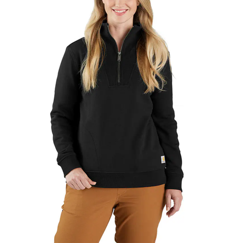 Black Women's Tencel Fiber Series Relaxed Fit Half-Zip Sweatshirt 106451