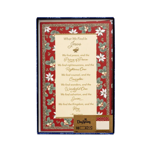 Boxed Christmas Cards What We Find in Jesus U1006