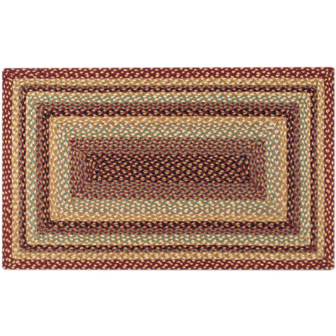 Gold & Burgundy braided rug.