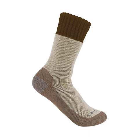 Brown Men's Heavyweight Synthetic-Wool Blend Boot Sock SB6600M