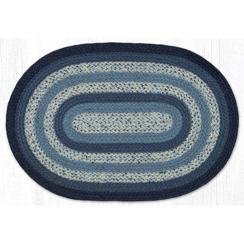 Braided Jute Rug Navy and Blue C-904
