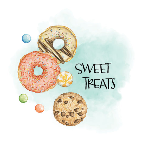 design 3, Printed Sweet Treats Handkerchiefs Set of 3 CH1514