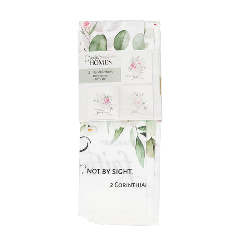 Printed Pink Roses Handkerchiefs Set of 3 CH1521 pack