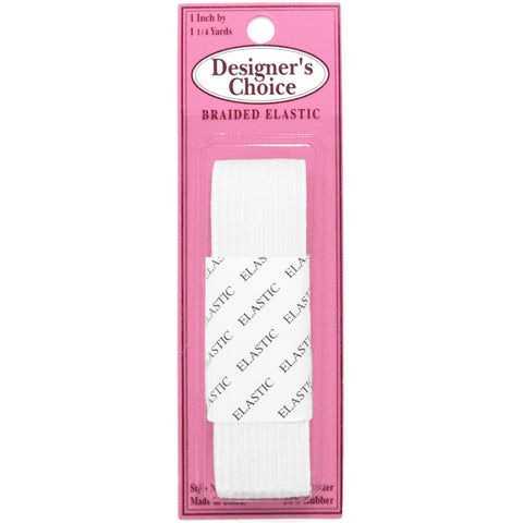 1" White Braided Elastic CJ-113