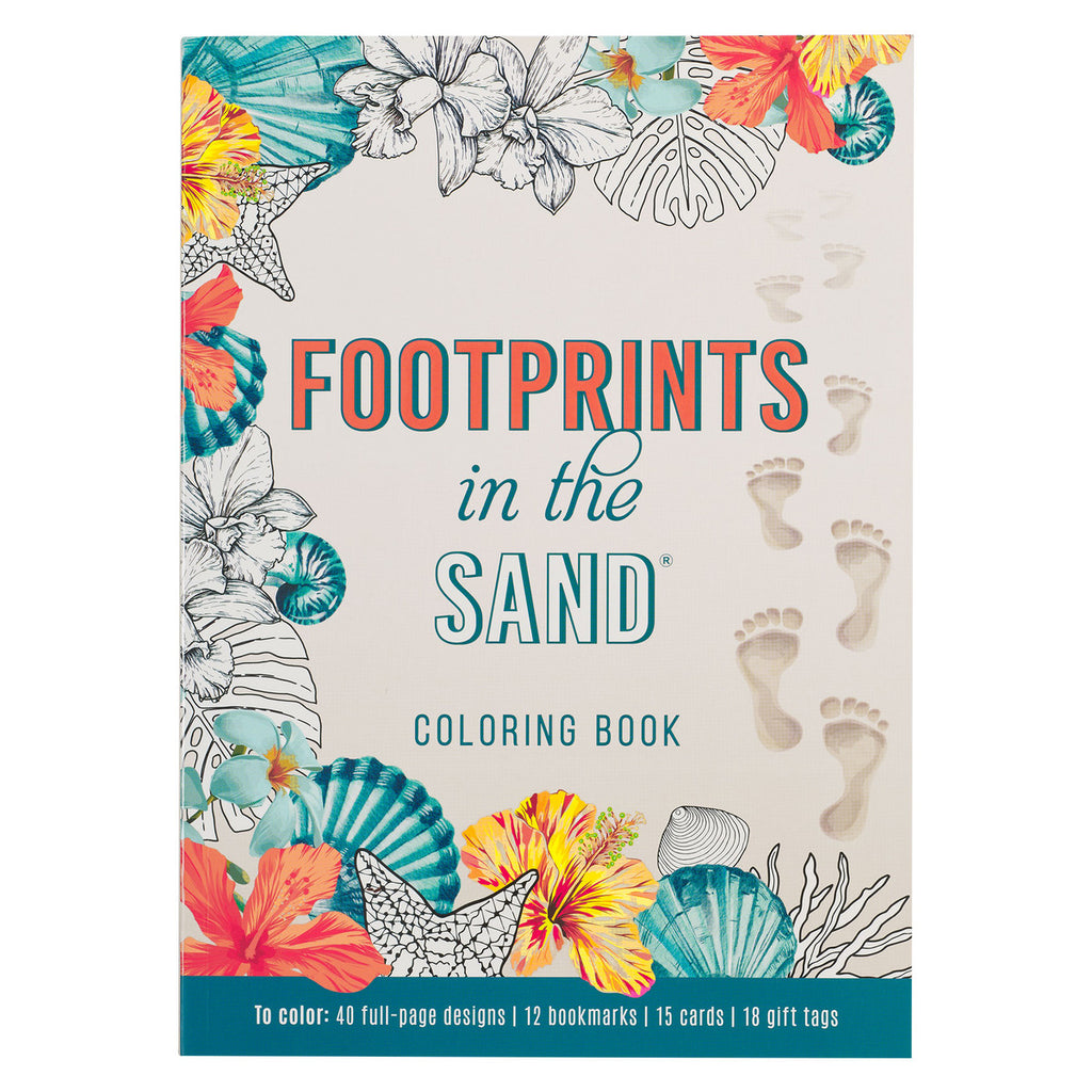 Christian Art Gifts Footprints in the Sand Adult Coloring Book