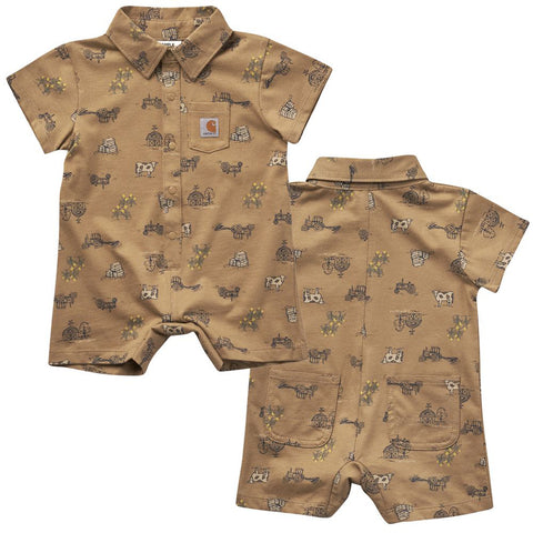 Carhartt Infant Boy's Short Sleeve Print Romper CM871
