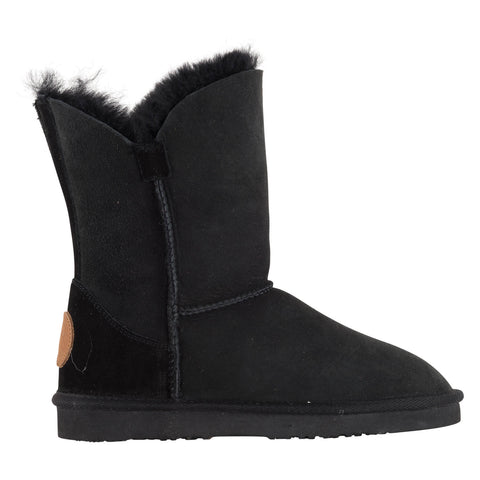 Lamo Sheepskin women's Liberty 9 inch winter boot in black side view