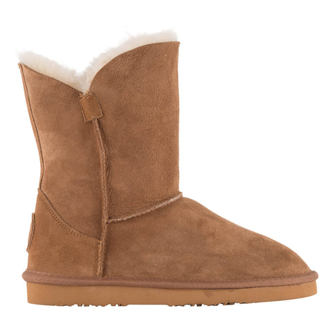 Lamo Sheepskin women's Liberty 9 inch winter boot in chestnut side view