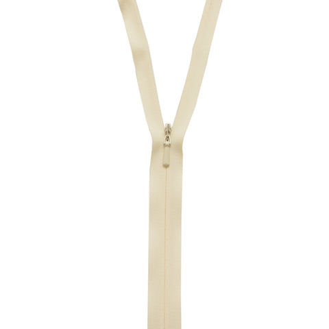 Cream YKK Unique Zipper.