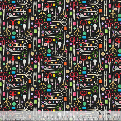 Northcott Ive Got A Notion Collection Scissors Themed Fabric DP24539-99
