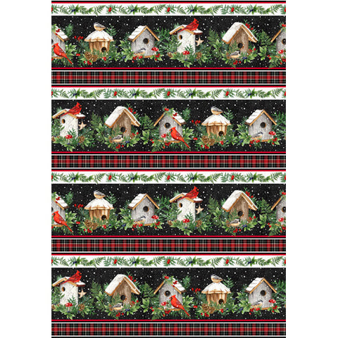 border stripes, Winter Song Craft Panel DP27800-99
