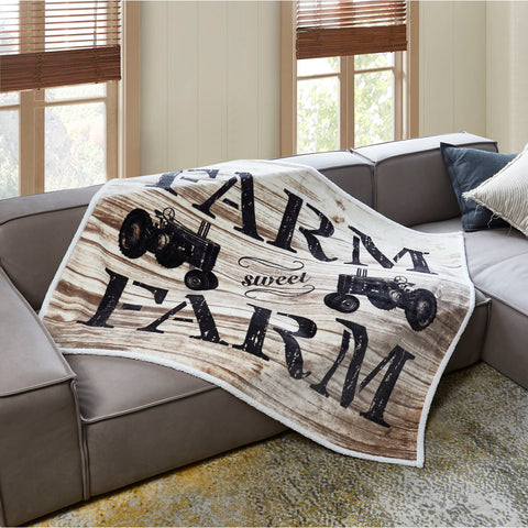 Cozy Flannel Sherpa Throws DTR