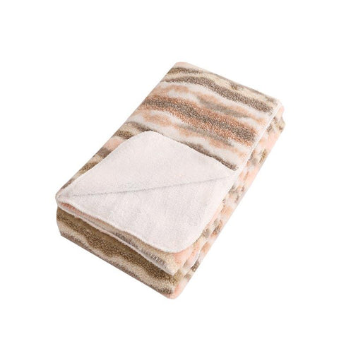 Southwest Sunset Plush Throw Blanket: beige, cream, light orange
