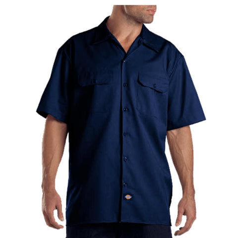 Dark Navy Men's Short Sleeve Work Shirt D1574